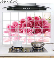 ウォールステッカー キッチンシート 壁紙シール 台所 油汚れ防止 タイル風 バラ 薔薇 花 フラワー 海 虹 フルーツ ネコ デコレーション 貼り付け簡単 DIY 模様替え 飾り付け 壁面装飾 壁装飾 室内装飾 イメージチェンジ 雑貨