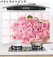 ウォールステッカー キッチンシート 壁紙シール 台所 油汚れ防止 タイル風 バラ 薔薇 花 フラワー 海 虹 フルーツ ネコ デコレーション 貼り付け簡単 DIY 模様替え 飾り付け 壁面装飾 壁装飾 室内装飾 イメージチェンジ 雑貨