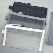 ペンケース 文房具入れ 筆箱 ペン入れ メッシュ 小物入れ 鉛筆入れ メッシュ ファイルケース ファスナー 事務用品 領収書入れ メモ入れ 多用途 便利