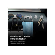 粘着フック 2個セット ウォールフック 壁掛け収納 車用 車載 車内 シートバッグ ラインストーン 簡単取り付け 穴あけ不要 玄関 デスク周り パソコン周辺 キラキラ カラバリ豊富 可愛い おしゃれ 便利 洗面所 キッチン
