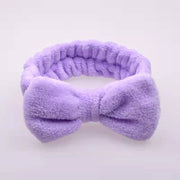 ヘアバンド ヘッドバンド バス用品 洗顔用品 リボン 大きめ 幅広 ふわふわ もこもこ 無地 単色 可愛い おしゃれ カラバリ豊富