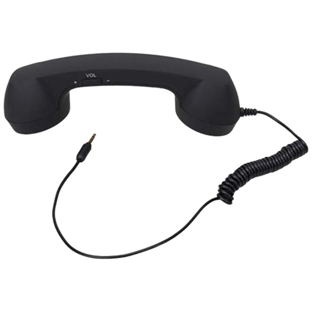 受話器型 ヘッドセット ハンドセット 受話器 大型 携帯電話 スマホ スマートフォン イヤホン 有線 便利 通話 懐かしい レトロ調 かわいい 面白い