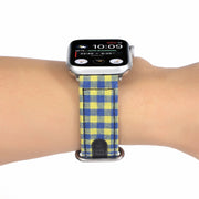 腕時計用ベルト Apple Watchバンド メンズ レディース 男女兼用 チェック フェイクレザー アップルウォッチ 交換 付け替え サイズ調節可能 おしゃれ かわいい