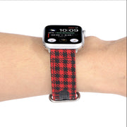 腕時計用ベルト Apple Watchバンド メンズ レディース 男女兼用 チェック フェイクレザー アップルウォッチ 交換 付け替え サイズ調節可能 おしゃれ かわいい