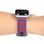 腕時計用ベルト Apple Watchバンド メンズ レディース 男女兼用 チェック フェイクレザー アップルウォッチ 交換 付け替え サイズ調節可能 おしゃれ かわいい