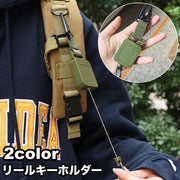 リールキーホルダー カラビナ リール クリップ 伸びる 伸縮 キーリール キーチェーン リング ストラップ 吊り下げ アウトドア バッグアクセサリー リュック