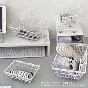 小物入れ 小物収納 収納かご 収納雑貨 インテリア雑貨 卓上収納 整理用品 かご型 金網 カート風 コンパクト スタイリッシュ シンプル お洒落 可愛い キュート 通気性 見える収納 リビング デスク周り 文房具 化粧品 コスメ