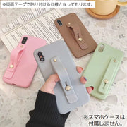 スマホバンド スマホベルト スマホホルダー スマホリング スマホスタンド シリコン グリップ 落下防止 スライド シンプル 片手持ち くすみカラー ニュアンスカラー パステルカラー スマートフォン アイフォン iPhone Android カラバリ豊富