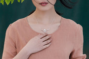 ネックレス シルバー レディース アクセサリー フラワーモチーフ お花 小花 ジュエリー 上品 可愛い シンプル チェーン 高級感 プレゼント ギフト 華奢 大人っぽい 女の子