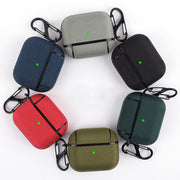 イヤホンケースカバー AirPods 1 2 3 pro エアポッズ エアーポッズ 保護ケース カラビナ付き フック付き 無地 シンプル 第一世代 第二世代 第三世代 ブラック グレー ブルー 黒 青