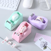 テープカッター テープ台 テープディスペンサー セロハンテープ マスキングテープ 小巻用 ミニ 小さめ コンパクト 卓上 文房具 かわいい 無地 シンプル デスク 勉強机 子供部屋 リビング オフィス 事務用品