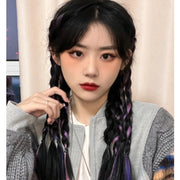 エクステ 三つ編み エクステンション ヘアゴム レディース つけ毛 部分ウィッグ ヘアアレンジ 3連 編み込み 簡単装着 ポイントウィッグ ロング おしゃれ かわいい 髪飾り イメチェン イベント コスプレ 女性 女子 ヘアアクセサリー