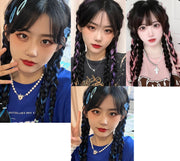 エクステ 三つ編み エクステンション ヘアゴム レディース つけ毛 部分ウィッグ ヘアアレンジ 3連 編み込み 簡単装着 ポイントウィッグ ロング おしゃれ かわいい 髪飾り イメチェン イベント コスプレ 女性 女子 ヘアアクセサリー