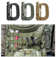 D型カラビナ 4個セット グリムロック Dリング バックル ベルトフック 小物掛け リュックサック バックパック ベスト 登山 アウトドア ミリタリー サバゲー 装備