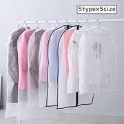 衣類カバー 洋服カバー スーツカバー 収納グッズ 収納袋 ファスナー式 透明 汚れ ほこり防止 防水 通気性 ホワイト 白 シンプル 無地