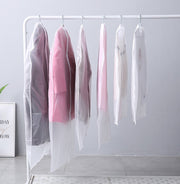 衣類カバー 洋服カバー スーツカバー 収納グッズ 収納袋 ファスナー式 透明 汚れ ほこり防止 防水 通気性 ホワイト 白 シンプル 無地
