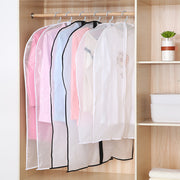 衣類カバー 洋服カバー スーツカバー 収納グッズ 収納袋 ファスナー式 透明 汚れ ほこり防止 防水 通気性 ホワイト 白 シンプル 無地