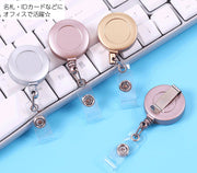 リールキークリップ 名札リール 伸縮 カードリール バンドタイプ リールキーホルダー 伸びる IDカード パスケース 定期入れ ICカードケース シンプル おしゃれ シック 便利