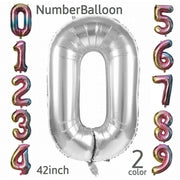ナンバーバルーン ビッグサイズ 数字 パーティーグッズ 光沢 約100cm 42インチ 飾り付け 室内装飾 記念日 誕生日 結婚式 100日祝い 飾り バースデー インスタ 記念撮影 シルバー 銀 グラデーション かわいい キュート イベント 女子会 インテリア おしゃれ オシャレ