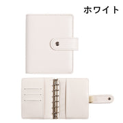 手帳 メモ帳 ノート 日記帳 ルーズリーフ A7 内側ポケット カードポケット カード入れ 文具 ステーショナリー レザー調 フェイクレザー お洒落 プレゼント 贈り物