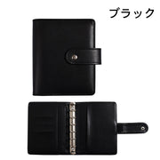 手帳 メモ帳 ノート 日記帳 ルーズリーフ A7 内側ポケット カードポケット カード入れ 文具 ステーショナリー レザー調 フェイクレザー お洒落 プレゼント 贈り物