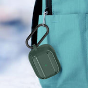イヤホンケースカバー AirPods エアポッズ 保護ケース ソフトケース 第1世代 第2世代 Pro カラビナ付き 吊り下げ 充電可能 傷防止 汚れ防止 無地 シンプル ブラック グレー ピンク ブルー 黒 青