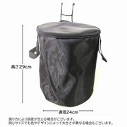 自転車用カゴ 折り畳み自転車用 前かご フロントバスケット 収納かご ハンギングバスケット 布製 蓋つき ファスナー フック 引っかけるだけ シンプル ブラック