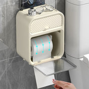 トイレットペーパーホルダー ティッシュ ボックス ケース ラック 粘着テープ 貼り付け 小物置き 小物入れ 透明窓 壁面 収納 工具 工事 穴あけ 不要 トイレ用品 洗面所 スタイリッシュ おしゃれ
