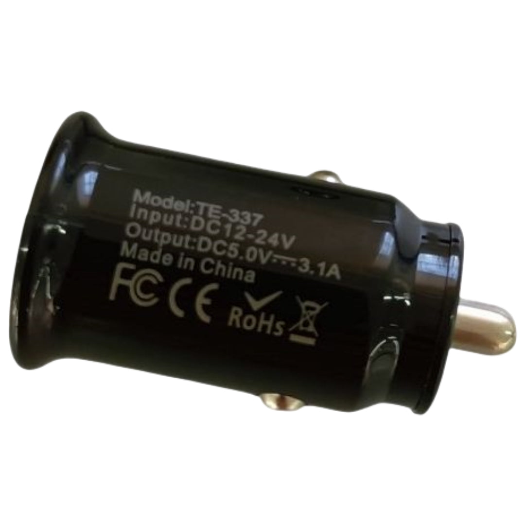 車用充電器 車載充電 カーチャージャー シガーソケット USB 2ポート 3.1A 12V 24V コンパクト 車用品 カー用品 スマホ充電 ドライブ ブラック ホワイト