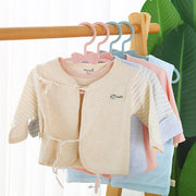 キッズハンガー ベビーハンガー 子供用ハンガー 5本セット 子供服 洗濯用品 物干しハンガー クローゼット収納 衣類収納 型崩れ防止 洗濯物干し リボン 引っ掛け 日用品 かわいい シンプル おしゃれ キュート ガーリー 青 ピンク オフホワイト 橙