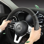 ハンドルカバー ステアリングカバー 自動車用 O型 D型 38cm 滑り止め カー用品 内装 おしゃれ スタイリッシュ 簡単装着