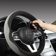 ハンドルカバー ステアリングカバー 自動車用 O型 D型 38cm 滑り止め カー用品 内装 おしゃれ スタイリッシュ 簡単装着