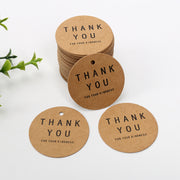ペーパータグ 紙タグ 100枚 クラフト紙 丸型 ラッピング用品 thankyou ありがとう ハンドメイド DIY ギフト 贈り物 プレゼント お祝い 誕生日 結婚式 母の日 父の日 フリマ バザー 業務用