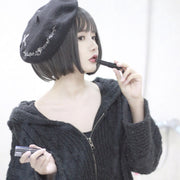 フルウィッグ ボブ レディース ミディアム ストレート かつら 前髪あり イメチェン コスプレ 仮装 カツラ ブラウン ブラック グレー おしゃれ イメージチェンジ ぱっつん前髪