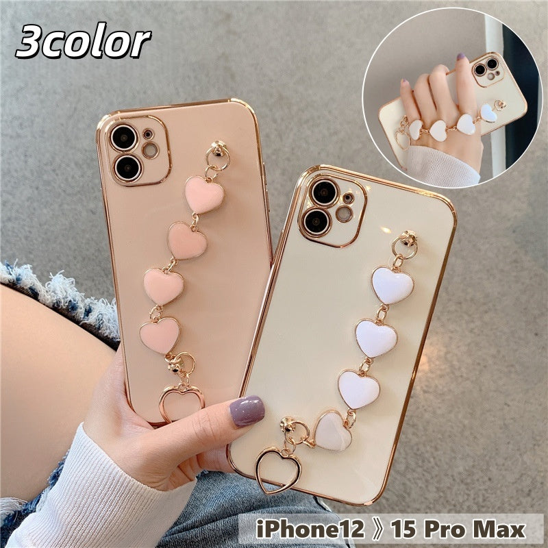 iPhoneケース iPhoneカバー スマホケース スマホカバー ハート ストラップ ハンドストラップ かわいい おしゃれ シンプル レディース IPHONE スマートフォン 12 13 14 15 pro max plus