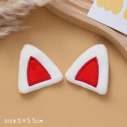 猫耳 うさ耳 ハンドメイド用品 手芸用品 両耳 2個セット 裁縫 パーツ 手作り 動物モチーフ 帽子パーツ ハンドクラフト ふわふわ クラフト アクセサリー ネコ ウサギ 耳 かわいい キュート ガーリー おしゃれ シンプル 白 ピンク 赤