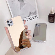iPhone用ケース iPhone用カバー ミラーケース 鏡面加工 スマホケース スマホカバー 背面保護 傷予防 傷防止 化粧鏡 保護カバー 携帯ケース アイフォンカバー シンプル 便利 おしゃれ スマートフォンカバー