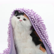 ペット用タオル モールタオル 吸水タオル バスタオル 35×80cm 猫 犬 小動物 ペットグッズ ペット用品 バスグッズ 体拭き お風呂上り シャワー 無地 シンプル ねこ いぬ ネコ イヌ