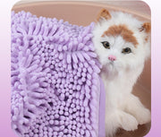 ペット用タオル モールタオル 吸水タオル バスタオル 35×80cm 猫 犬 小動物 ペットグッズ ペット用品 バスグッズ 体拭き お風呂上り シャワー 無地 シンプル ねこ いぬ ネコ イヌ