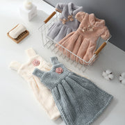 ハンドタオル  生活雑貨 バス雑貨 キッチン雑貨 洋服型 ワンピース型 キャミソール型 中華風 チャイナ風 バラ リボン グリーン オフホワイト かわいい キュート ユニーク 面白い お風呂場 バスルーム 洗面所 トイレ キッチン 台所