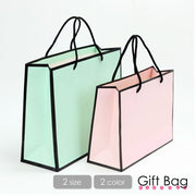 ギフト袋 紙袋 ギフトバッグ 手提げ袋 ショッピングバッグ ラッピング用品 包装用品 バイカラー グリーン ピンク おしゃれ シンプル