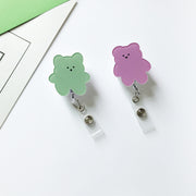 リールキーホルダー キーホルダー クマ リール付き 伸縮 伸びる 便利 学生証 定期 かわいい おしゃれ カラバリ豊富