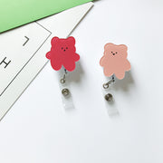 リールキーホルダー キーホルダー クマ リール付き 伸縮 伸びる 便利 学生証 定期 かわいい おしゃれ カラバリ豊富