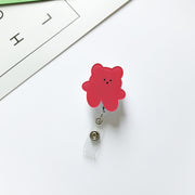 リールキーホルダー キーホルダー クマ リール付き 伸縮 伸びる 便利 学生証 定期 かわいい おしゃれ カラバリ豊富