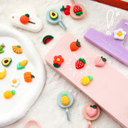 DIYパーツ 10個セット 立体 貼り付け 穴なし 樹脂パーツ デコパーツ アクセサリーパーツ 手芸パーツ ハンドクラフトパーツ ハンドメイド フルーツ 果物 目玉焼き 野菜 かわいい