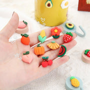 DIYパーツ 10個セット 立体 貼り付け 穴なし 樹脂パーツ デコパーツ アクセサリーパーツ 手芸パーツ ハンドクラフトパーツ ハンドメイド フルーツ 果物 目玉焼き 野菜 かわいい