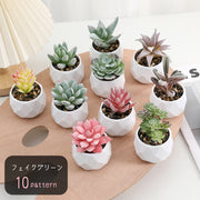 フェイクグリーン 造花 インテリア雑貨 置物 室内装飾 屋内装飾 多肉植物 小型 小さめ 卓上用 グリーン ピンク イエロー 可愛い キュート おしゃれ ナチュラル ボタニカル