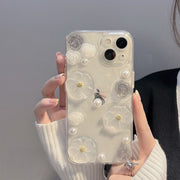 iPhone用ケース 携帯ケース iPhone用カバーiPhone17用 iPhone16用 iPhone15用 花 フラワー クリア 透明 スケルトン ラメ かわいい おしゃれ 傷防止 汚れ防止