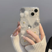 iPhone用ケース 携帯ケース iPhone用カバーiPhone17用 iPhone16用 iPhone15用 花 フラワー クリア 透明 スケルトン ラメ かわいい おしゃれ 傷防止 汚れ防止