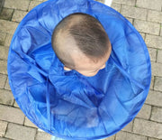 散髪ケープ 子供用 キッズ ベビー 散髪用品 折りたたみ 無地 コンパクト ヘアカット セルフカット マント ケープ エプロン 自宅 便利 マジック テープ シンプル ブルー